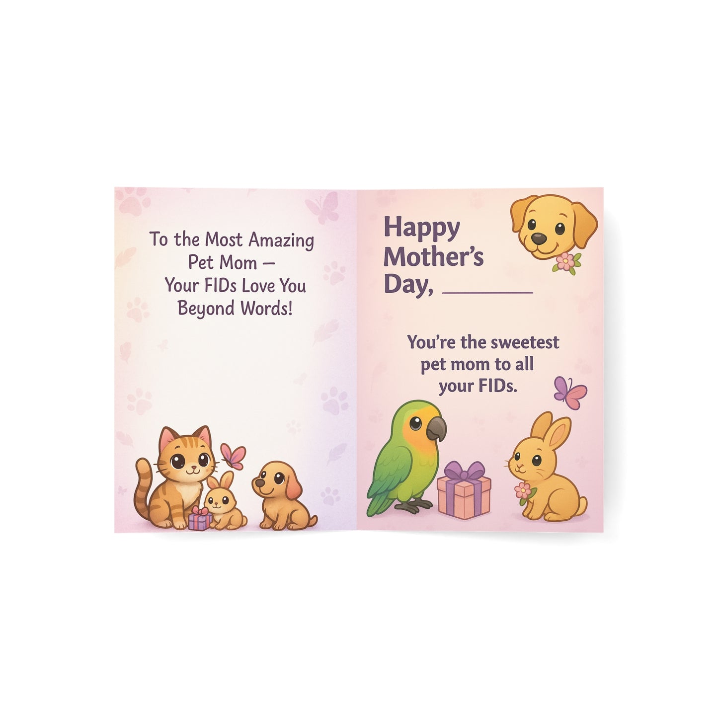 Happy Mother's Day from the Pets / FIDS Card